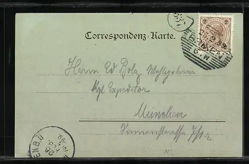 Mondschein-AK Brixen, Totalansicht aus der Vogelschau