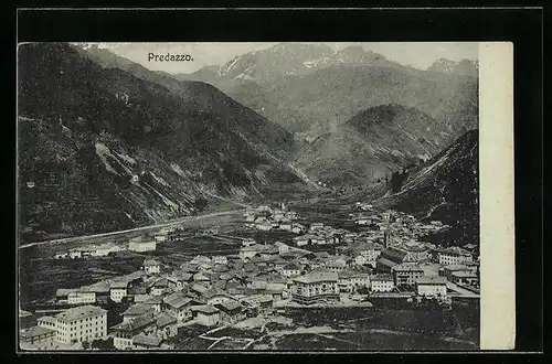 AK Predazzo, Totalansicht aus der Vogelschau
