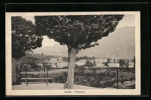 AK Levico, Panorama aus der Vogelschau
