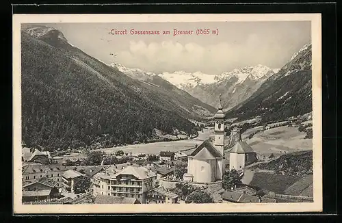 AK Gossensass am Brenner, Totalansicht aus der Vogelschau