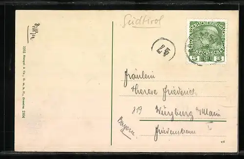 AK Gossensass am Brenner, Totalansicht aus der Vogelschau