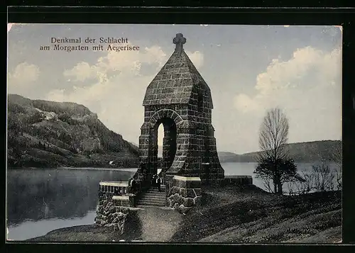 AK Morgarten, Denkmal der Schlacht mit Aegerisee