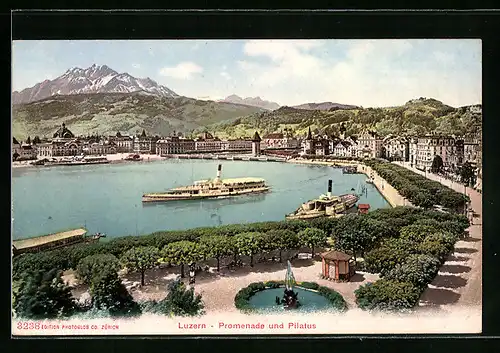 AK Luzern, Promenade und Pilatus