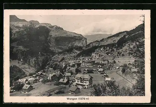 AK Wengen, Totale vom Berg aus gesehen