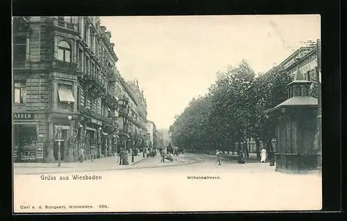 AK Wiesbaden, Wilhelmstrasse