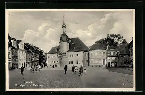 AK Apolda, Marktplatz mit Rathaus