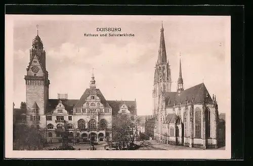 AK Duisburg, Rathaus und Salvatorkirche