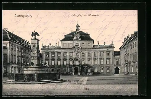 AK Ludwigsburg, Schlosshof, Westseite