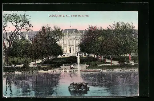 AK Ludwigsburg, Kgl. Schloss, Parkseite