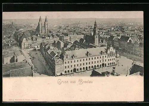 AK Breslau, Teilansicht aus der Vogelschau