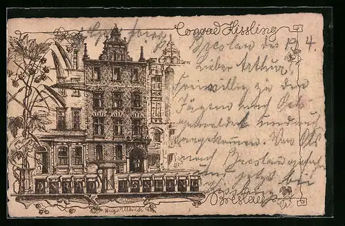 Künstler-AK Breslau, Haus Conrad Kissling