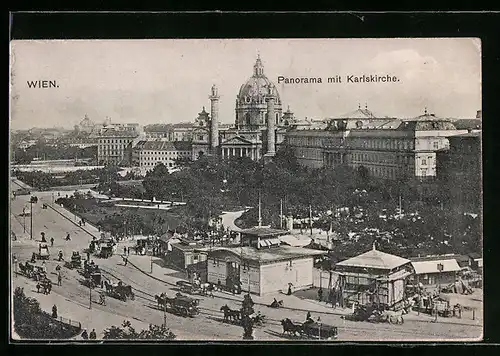 AK Wien, Panorama mit Karlskirche