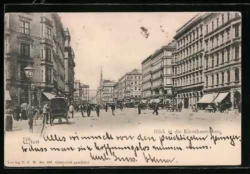 AK Wien, Kärntnerstrasse mit Passanten