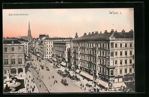 AK Wien, Kärntnerstrasse aus der Vogelschau
