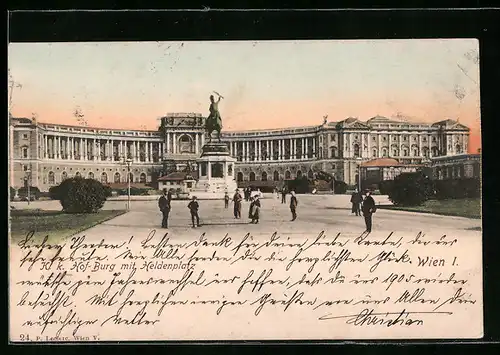 AK Wien, Hofburg mit Heldenplatz