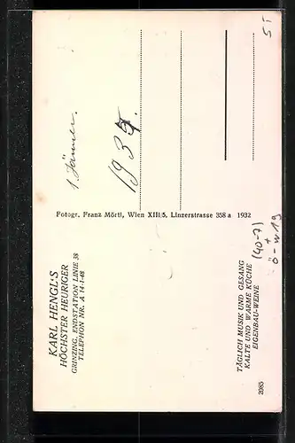 Wirtshaus-AK Wien, Grinzing, Betrunkene feiern das Heuriger Karl Hengl's