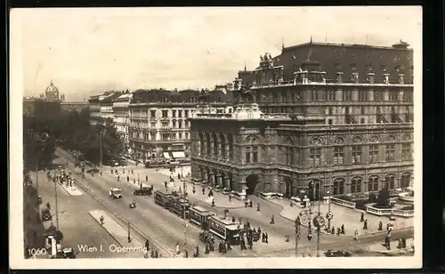 AK Wien, Strassenbahnverkehr auf dem Opernring