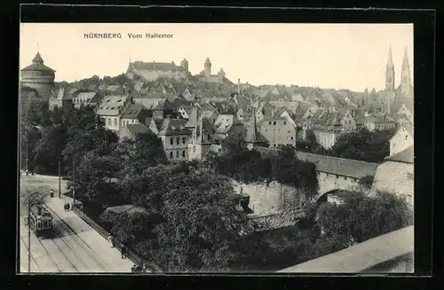 AK Nürnberg, Stadt mit Strassenbahn