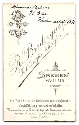 Fotografie R. Bradengeier, Bremen, Wall 16, Portrait schönes Fräulein in prachtvoller Bluse