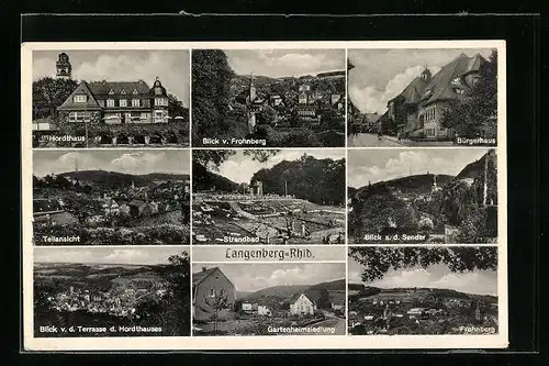 AK Langenberg / Rhld., Hordthaus, Bürgerhaus, Gartenheimsiedlung