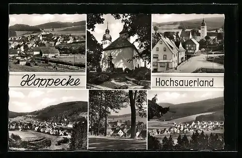 AK Hoppecke / Hochsauerland, Kirche, Teil- und Gesamtansichten