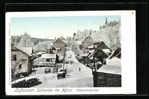 AK Schierke / Harz, Ortspartie im Winter