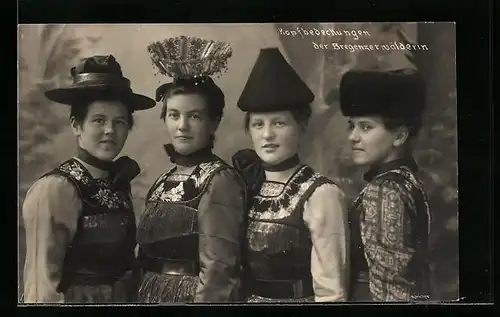 AK Kopfbedeckungen der Bregenzerwälderinnen