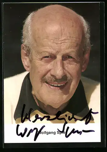 AK Schauspieler Wolfgang Spier mit freundlichem Blick, mit original Autograph