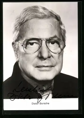 AK Schauspieler Dieter Borsche mit Brille, mit original Autograph