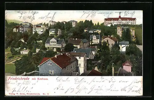 AK Friedrichroda, Teilansicht mit Kurhaus