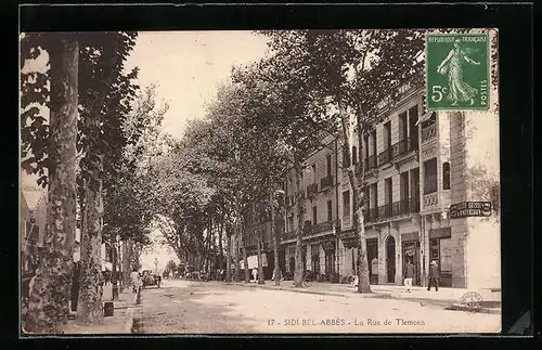 AK Sidi-Bel-Abbès, La Rue de Tlemcen