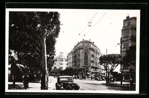 AK Alger, Rue Monge, angle Rue Michelet