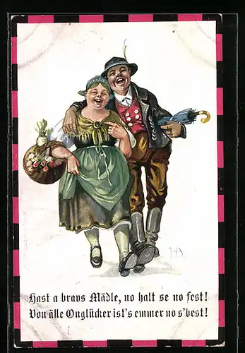Künstler-AK Hans Boettcher: Paar in Trachtenkleidung