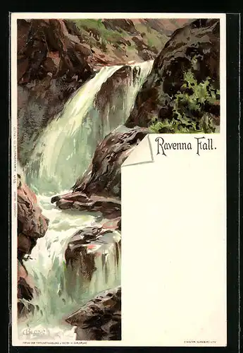 Künstler-AK Carl Biese: Ravenna Fall, Wasserfall