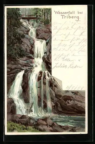 Künstler-AK Carl Biese: Triberg, Wasserfall