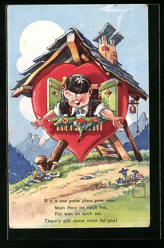 Künstler-AK Paul Minouvis: Mann am Fenster von Herzhaus