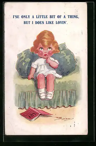 Künstler-AK Maurice: Mädchen mit einem Buch