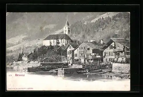 AK Brienz, Ortsansicht mit Kirche