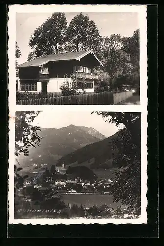 AK Ruhpolding, Haus im Sonnenschein, Ortsansicht