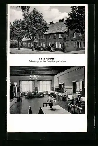 AK Latendorf, Lindemanns Gasthaus, Innen- und Aussenansicht