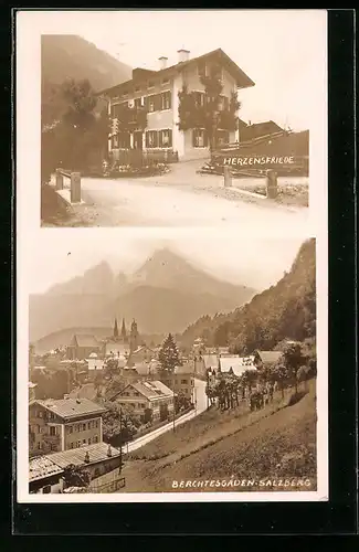 AK Berchtesgaden-Salzberg, Hotel Herzensfriede, Ortsansicht