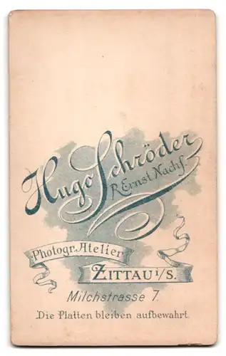 Fotografie Hugo Schröder, Zittau, Milchstrasse 7, Hübsche junge Dame im Kleid mit Spitzenkragen