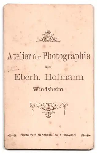 Fotografie Eberh. Hofmann, Windsheim, Junge Dame im Kleid mit Stehkragen