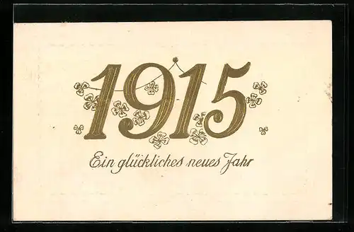 AK Ein glückliches neues Jahr 1915, Jahreszahl