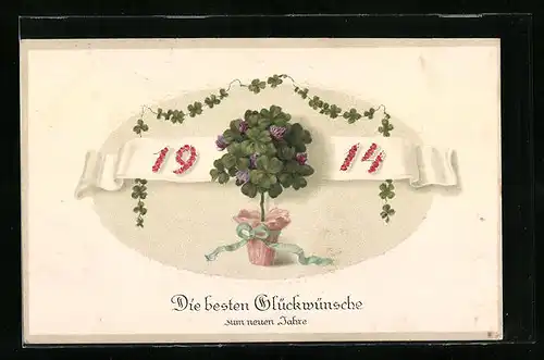 AK Glückwünsche zum neuen Jahre 1914