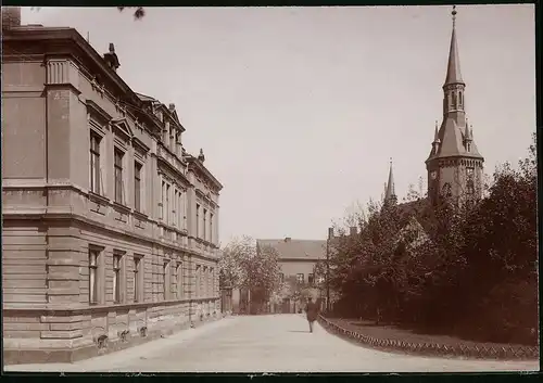 Fotografie Brück & Sohn Meissen, Ansicht Waldenburg, Strasse an der Stadtkirche