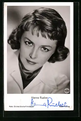 AK Schauspielerin Hanna Rucker in Weil Du arm bist musst Du früher sterben, mit original Autograph