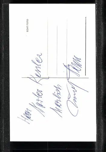 AK Schauspieler Rudolf Fernau ernst schauend, mit original Autograph