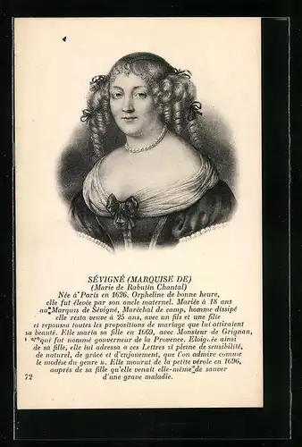 AK Marie de Rabutin Chantal, Marquise de Sévigné