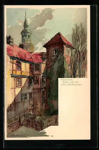 Künstler-AK Otto Hammel: Hannover, Motiv von der alten Stadtmauer